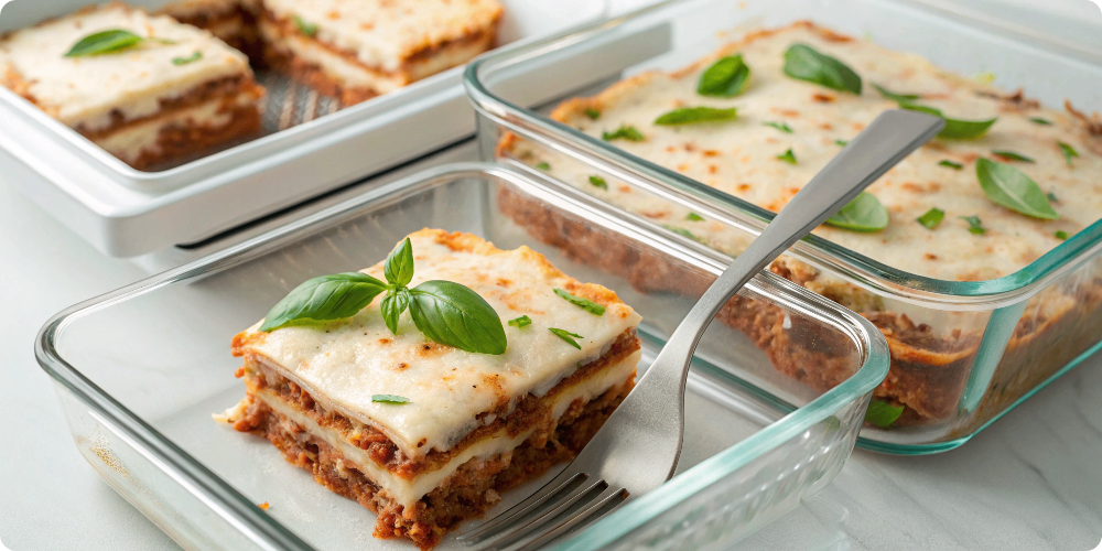 Leftover Ronzoni lasagna in storage containers