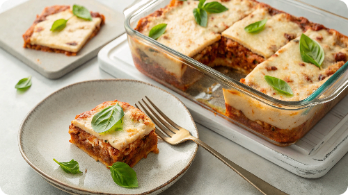 Leftover Ronzoni lasagna in storage containers