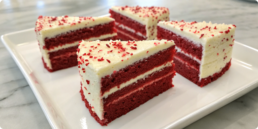 Red velvet cake mix with frosting
