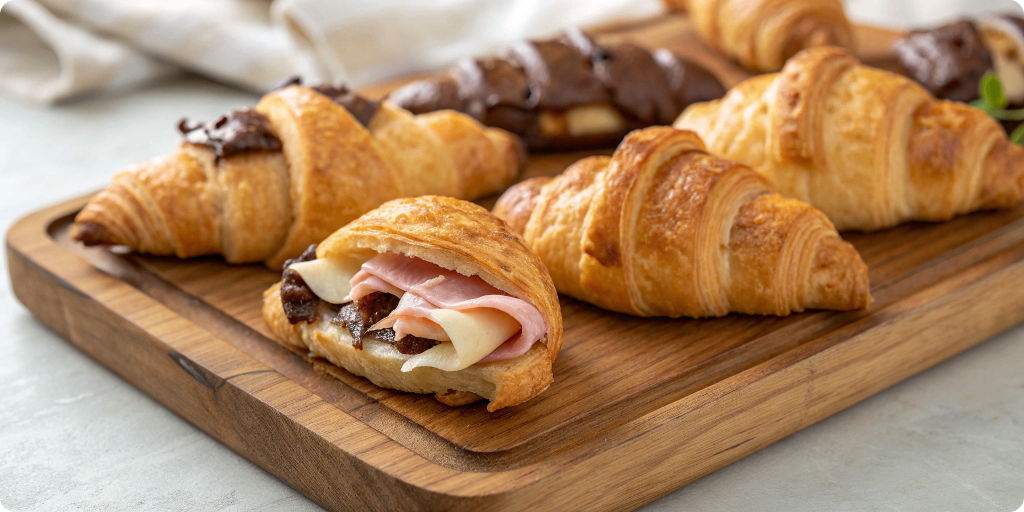 Fresh mini croissants