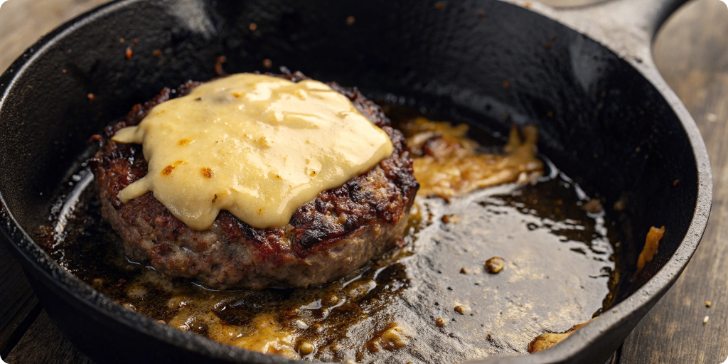 Smash burger taco cooking process