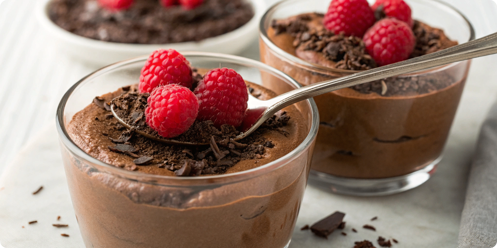 Blending chocolate mousse