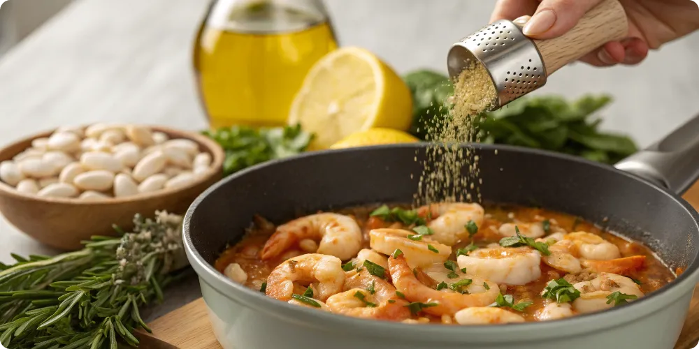 Lemony Shrimp and bean Stew